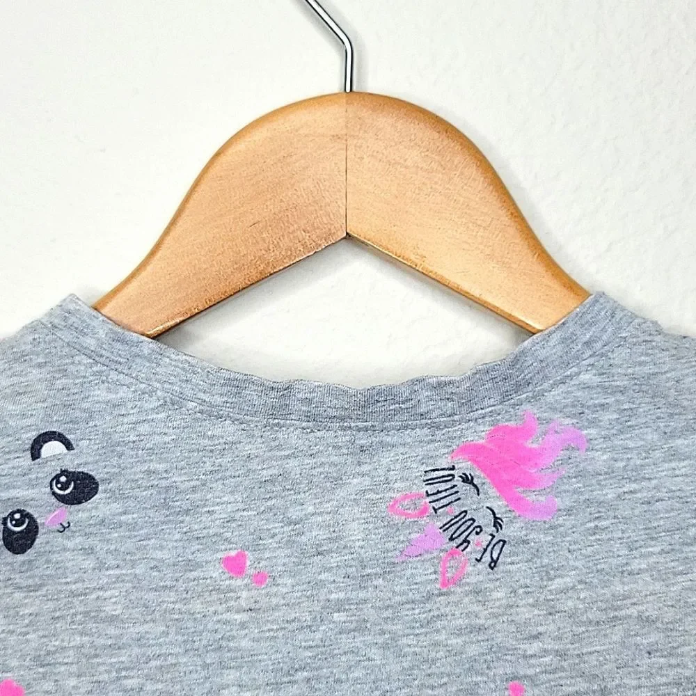 JUSTICE Gray Casual Short Sleeve 